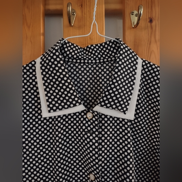 Timeless Polka Dot Button-Down Blouse - Picture 5 of 5